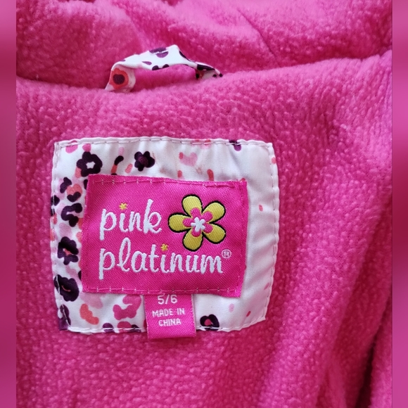 Pink Platinum GIRLS  Size 5/6 FLORAL PUFFER JACKET Coat - Picture 3 of 13
